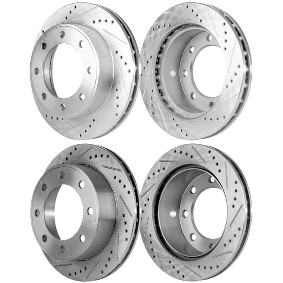 2000 Ford Excursion - Front and Rear Brake Disc, Cross-drilled and Slotted, Vented, 8 Lugs, 4WD, 5.4L 8Cyl, Pro-Line Series