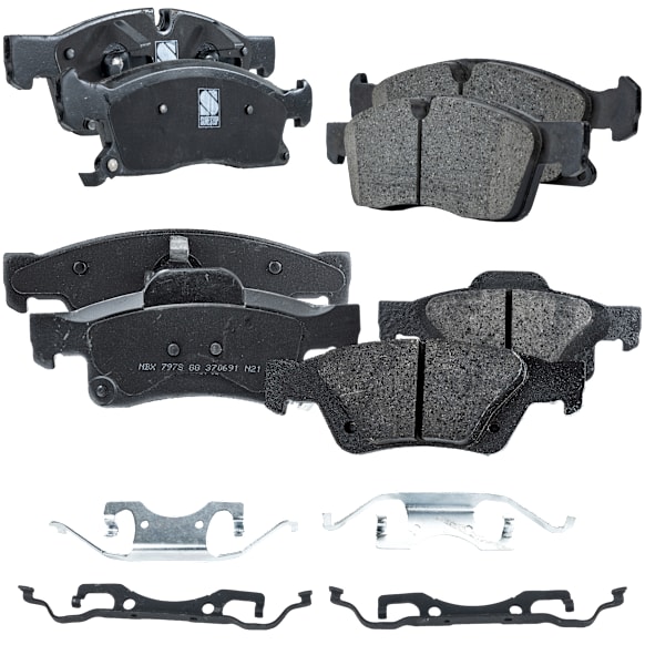 Front and Rear Brake Pad Sets, Pro-Line Series, Ceramic Pad Material