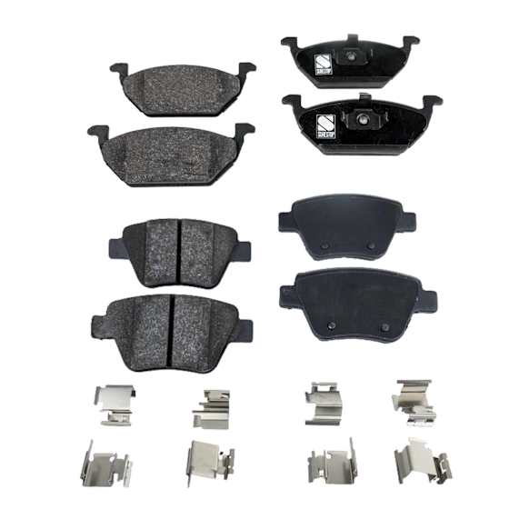 2016 Volkswagen Jetta - Front and Rear Organic Brake Pad Set, No Pad Sensor, 280mm Front Disc, 272mm Rear Disc, Pro-Line Series