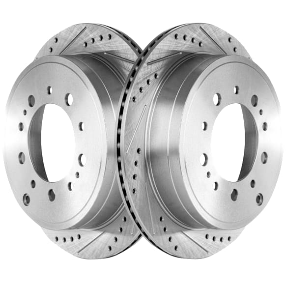 Rear Brake Disc, Cross-drilled and Slotted, Vented, 5 Lugs, 345.19 mm,, Pro-Line Series