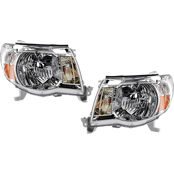 2005-2011 Toyota Tacoma - Driver and Passenger Side Headlights, with Bulbs, Halogen, For Models without Sport Package, CAPA Certified