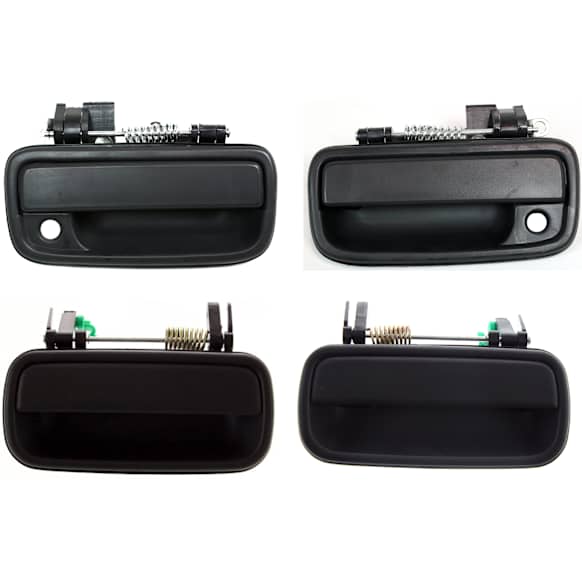 2001-2004 Toyota Tacoma - Front and Rear, Driver and Passenger Side Textured Black Exterior Door Handle, Front Driver and Passenger Side - With Key Hole; Rear Driver and Passenger Side - Without Key Hole, Crew Cab Pickup