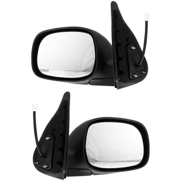 Crew Cab Pickup Driver and Passenger Side Mirror, Power Adjust, Heated, Manual Folding, Chrome, No Signal Light, No Memory, No Puddle Light, No Auto-Dimming, No Blind Spot Feature