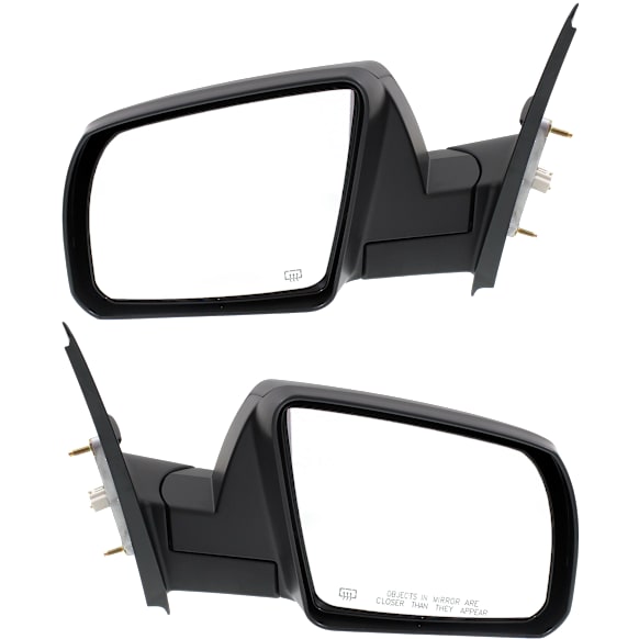 2015 Toyota Tundra TRD Pro - Driver and Passenger Side Mirror, Without Lane Change Assist, With Cold Climate Specification, Power Adjust, Heated, Textured Black, Manual Folding, No Signal Light, No Blind Spot Feature, No Memory, No Puddle Light, No Auto-Dimming