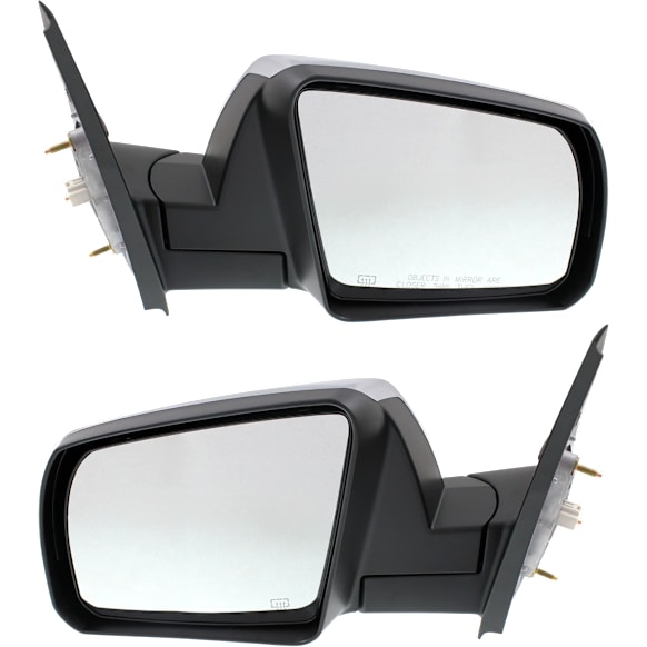 2015 Toyota Tundra - Driver and Passenger Side Mirror, For Models Without Lane Change Assist, Power Adjust, Heated, Chrome, Manual Folding, No Signal Light, No Blind Spot Feature, No Memory, No Puddle Light, No Auto-Dimming