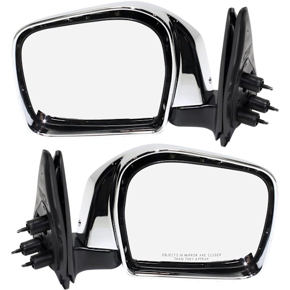 Driver and Passenger Side Mirrors, Manual Adjust, Manual Folding, Non-Heated, Chrome, No Signal Light, No Memory, No Puddle Light, No Auto-Dimming, No Blind Spot Feature