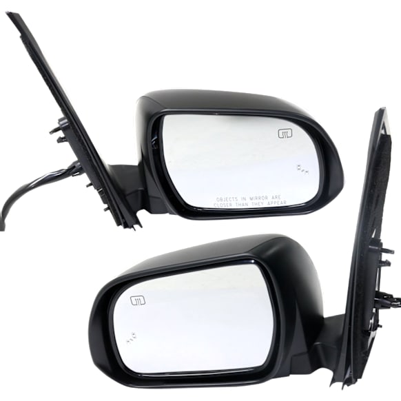 2014 Toyota Sienna Base - Driver and Passenger Side Mirror, Power Adjust, Heated, Paintable, Power Folding, In-housing Signal Light, With Blind Spot Detection in Glass, With Memory, No Puddle Light, No Auto-Dimming