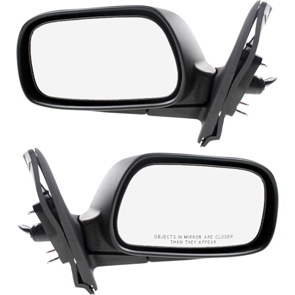 2007 Toyota Corolla S - Driver and Passenger Side Mirror, Power Adjust, Non-Heated, Paintable, Non-Folding, No Signal Light, No Blind Spot Feature, Without Memory Recall, No Puddle Light, No Auto-Dimming
