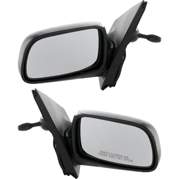 Driver and Passenger Side Non-Towing Mirrors, Manual Adjust, Manual Folding, Non-Heated, Textured Black, No Signal Light, No Memory, No Puddle Light, No Auto-Dimming
