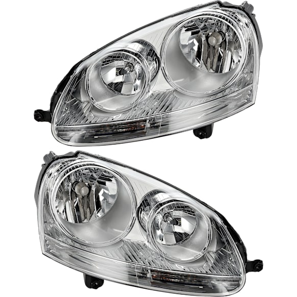 2009 Volkswagen Jetta - Driver and Passenger Side Halogen Headlight, With bulb(s), OE Replacement, Wagon