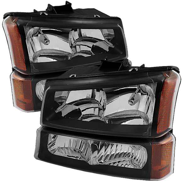 2006 Chevrolet Silverado 1500 - Driver and Passenger Side Halogen Headlight, Without bulb(s), Clear Lens, Black Interior, Standard Cab Pickup, Xtune Series