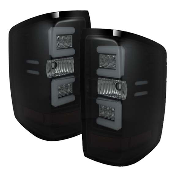 2016 Chevrolet Silverado 1500 - Driver and Passenger Side LED Tail Light, With bulb(s), Will Not Work With Factory  Type, Smoked Lens, Black Interior
