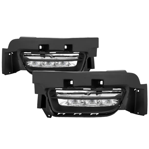 2015 Dodge Charger - Front, Driver and Passenger Side LED Fog Light, With bulb(s), With Switch, Factory Series, Clear Lens, Chrome Interior