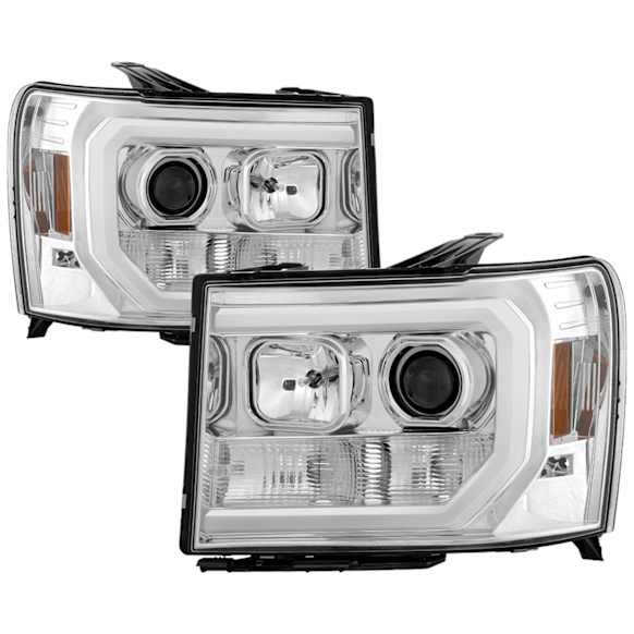 2012 GMC Sierra 3500 HD - Driver and Passenger Side Halogen Headlight, With bulb(s), Clear Lens, Chrome Interior, Signature Series