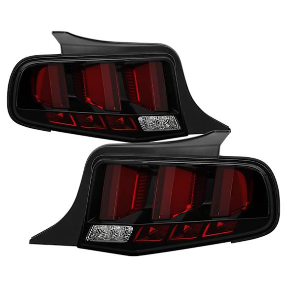 2010 Ford Mustang - Driver and Passenger Side LED Tail Light, With bulb(s), With Sequential Turn Signal, Clear Lens, Black Interior