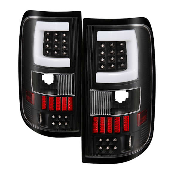 2008 Ford F-150 - Driver and Passenger Side LED Tail Light, With bulb(s), Clear Lens, Black Interior, Fleetside, xTune Version 3 Series
