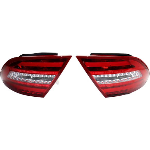 Driver and Passenger Side Tail Light, with Bulbs, LED, Clear and Red Lens