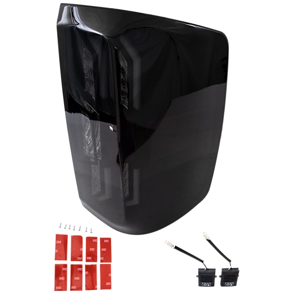 Driver and Passenger Side Tail Lights, with Bulbs, LED, Smoked Lens, Black Interior