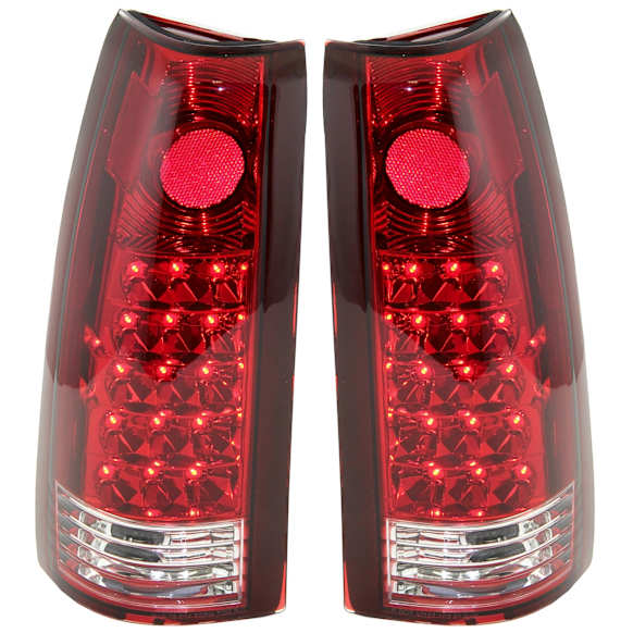 Driver and Passenger Side Tail Light, with Bulb, LED, Clear and Red Lens