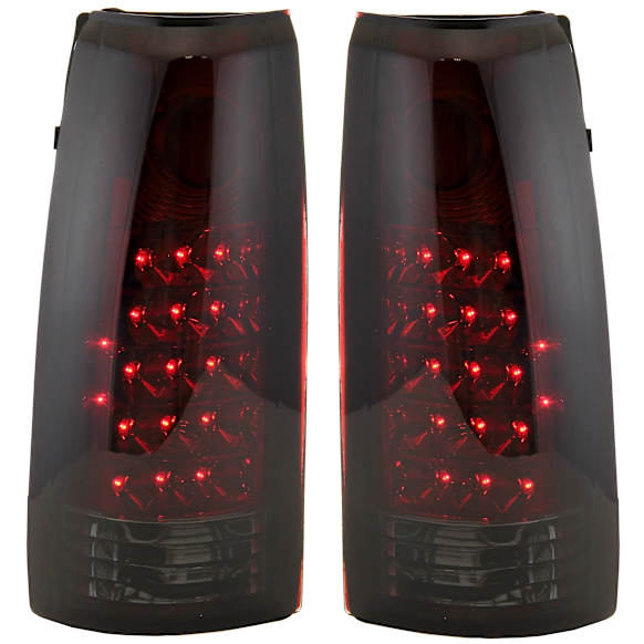 Driver and Passenger Side Tail Light, with Bulb, LED, Red and Smoked Lens