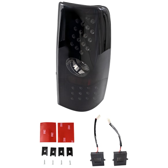 Driver and Passenger Side Tail Light, with Bulbs, LED, Smoked Lens, Black Interior, Except Hybrid