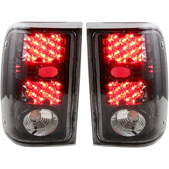 2002 Ford Ranger - Driver and Passenger Side LED Tail Light, With bulb(s), 4-Door, Clear Lens, Black Interior, Extended Cab Pickup