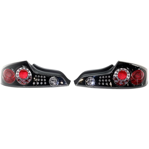 Driver and Passenger Side Tail Light, with Bulbs, Halogen, Clear Lens, Black Interior, Base Model