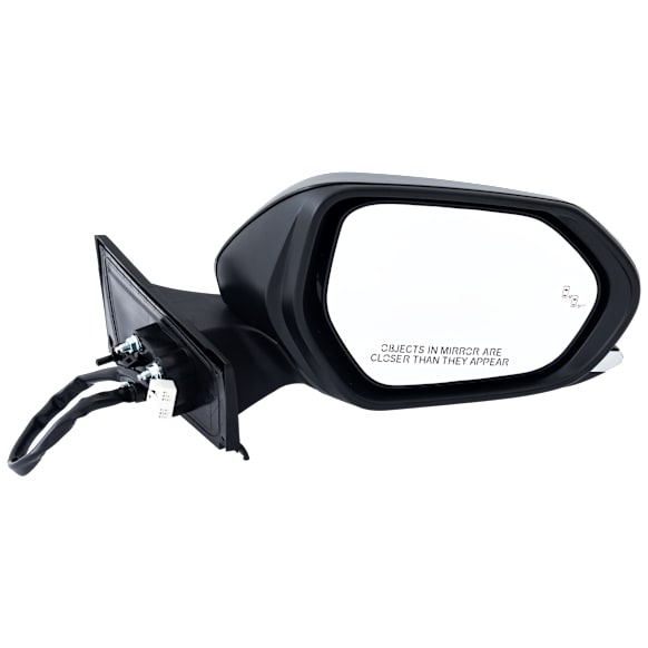 Passenger Side Mirror, Power Adjust, Heated, Manual Folding, Paintable, No Signal Light, Without Memory Recall, No Puddle Light, No Auto-Dimming, With Blind Spot Detection in Glass