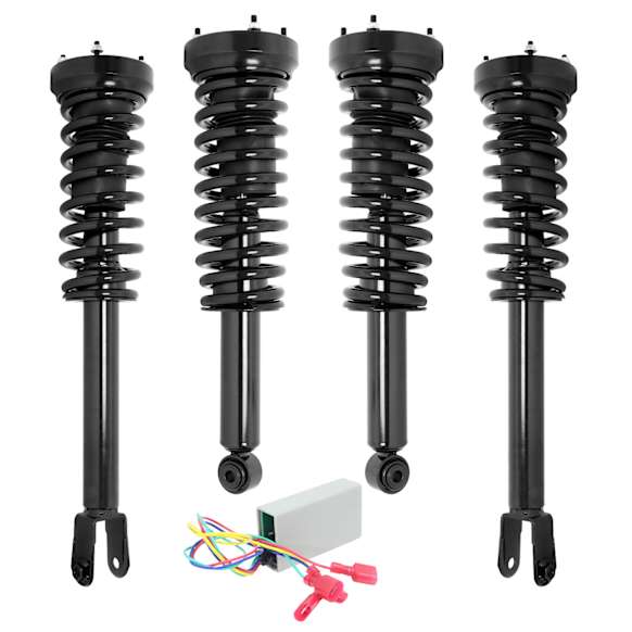 2005 Jaguar XJR - Front and Rear Coil Spring Conversion Kit, Pre-Assembled Complete Strut Assembly Kit Replacing Air Strut Assemblies With ride light bypass module
