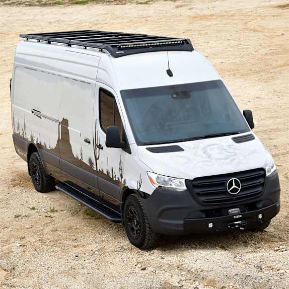 2022 Mercedes Benz Sprinter 1500 - Roof Rack, Powdercoated Textured Black, Aluminum Rack & Steel Brackets, No, 144.0 in. Wheelbase, Fits Vehicles With Oem Roof Rails