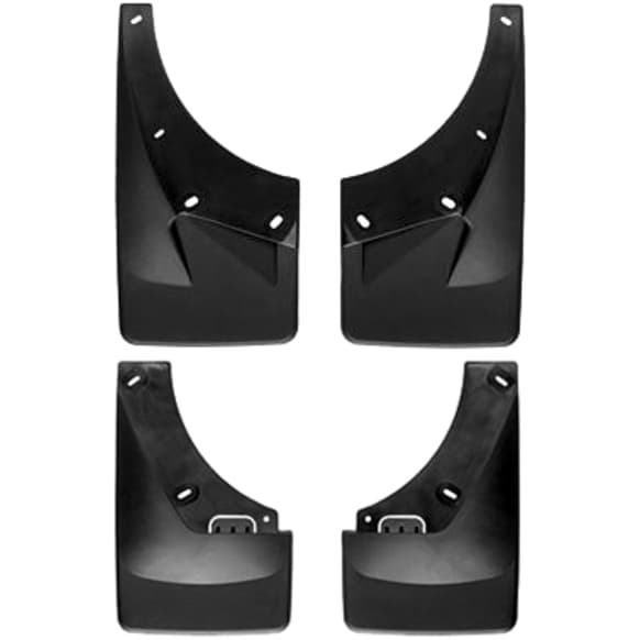 110008-120012 Front and Rear, Driver and Passenger Side Mud Flaps, Black, Plastic, DigitalFit Series
