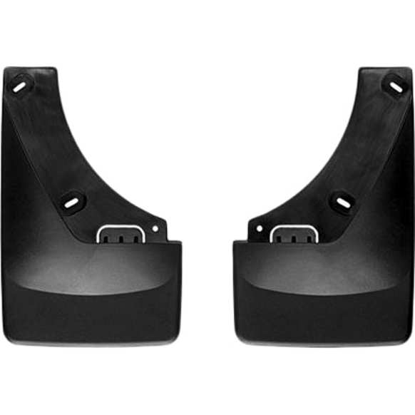 2013 GMC Yukon - Rear, Driver and Passenger Side Mud Flaps, without Fender Flares, without Factory Power Running Boards, Black, Plastic