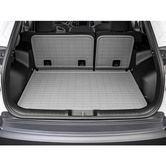 2019 Jeep Cherokee - Cargo Mat, Molded Cargo Liner, Behind 2nd Row Seating; Cargo Floor must be installed in the highest position on models equipped with adjustable cargo floor., Gray, Made of Rubberized Thermoplastic Elastomer