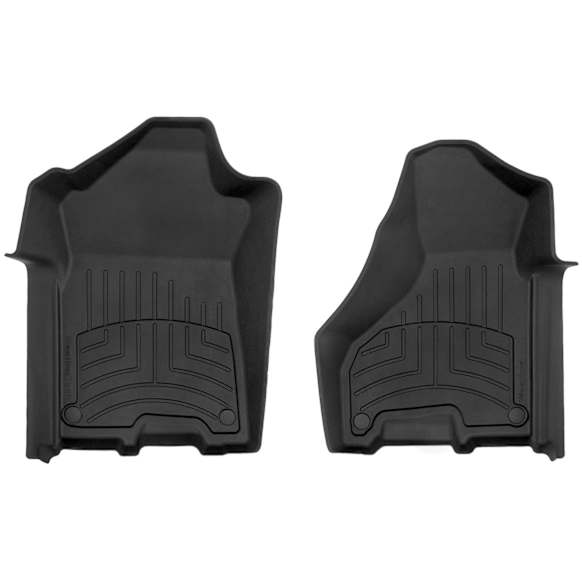 2020 Ram 2500 - Front Row Molded Floor Liner, Crew Cab Pickup, without Optional PTO Power Take Off Kit, Black, Made of Rubberized Thermoplastic Elastomer, FloorLiner HP Series