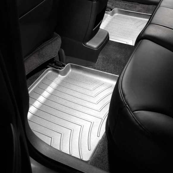 2018 Audi A3 Sportback e-tron - Second Row Molded Floor Liner, Gray, Made of Rubberized Thermoplastic Elastomer, FloorLiner HP Series