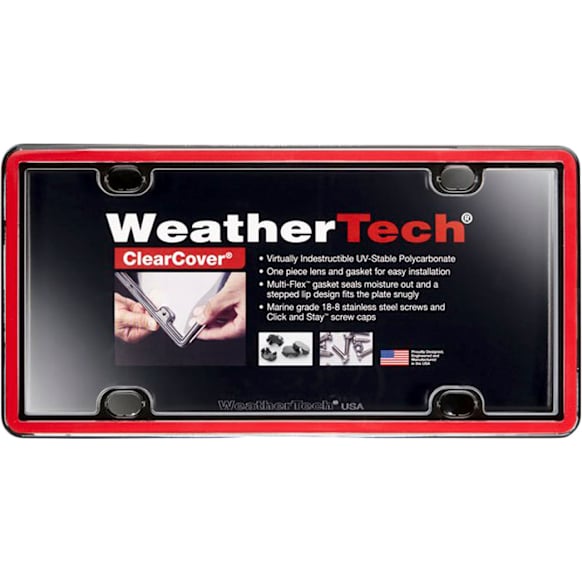 60022 License Plate Frame - Red with Black Trim, Eastman Durastar Polymer, Universal, Sold Individually