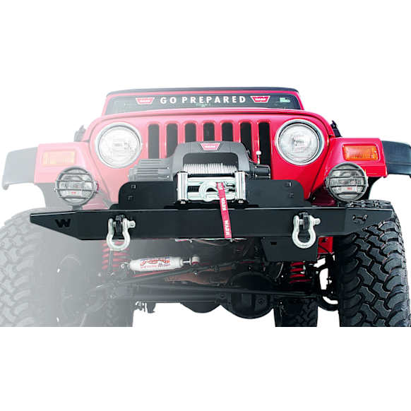 37170 Winch Plate - Black Powdercoated, Steel, Direct Fit