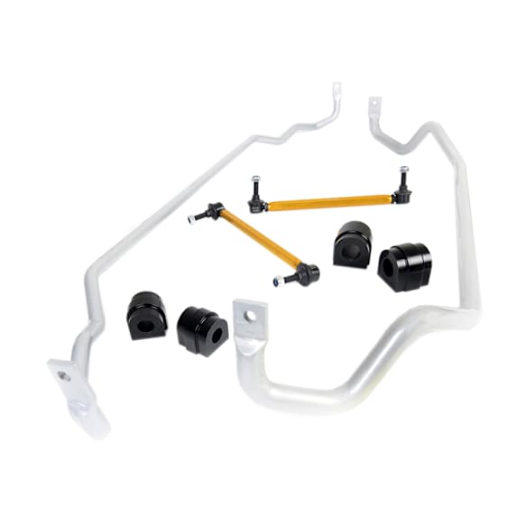 BBK004 Front and Rear Sway Bar Kit, Steel, 27 mm Front; 20 mm Rear, Non-adjustable, Powdercoated Silver