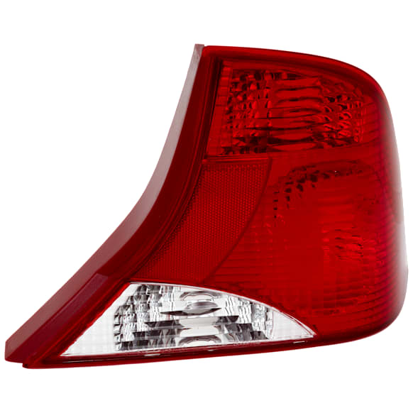 Passenger Side Tail Light, without Bulb, Halogen, Clear and Red Lens, Sedan