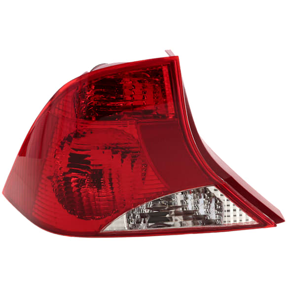 Driver Side Tail Light, without Bulb, Halogen, Clear and Red Lens, Sedan