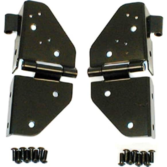 11209.01 Windshield Hinges - Black Powdercoated, Steel, Direct Fit, Set of 2