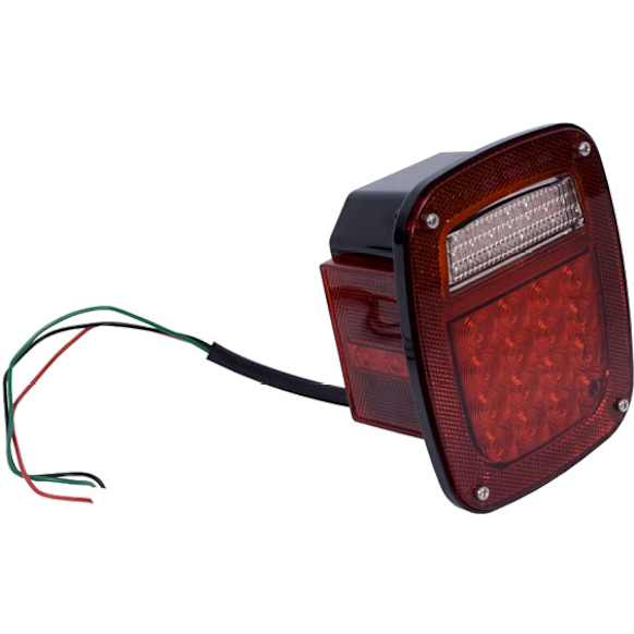 12403.83 Driver Side LED Tail Light, With bulb(s), Clear & Red Lens, Sport Utility
