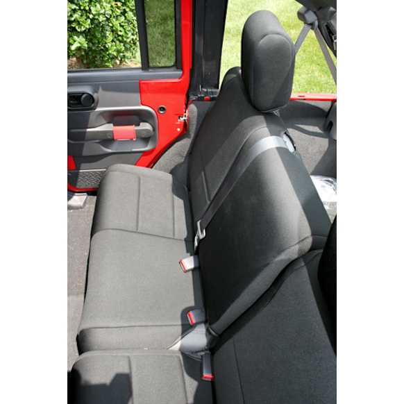 13264.01 Second Row Seat Cover, Black, Made of Neoprene, Solid Design, 50/50 bucket seat Custom Fit Neoprene Series