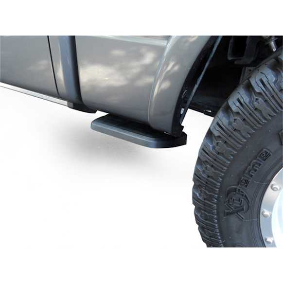 75413-01A Side Steps - Powdercoated Black, Aluminum, Side Mount, Direct Fit, Sold Individually