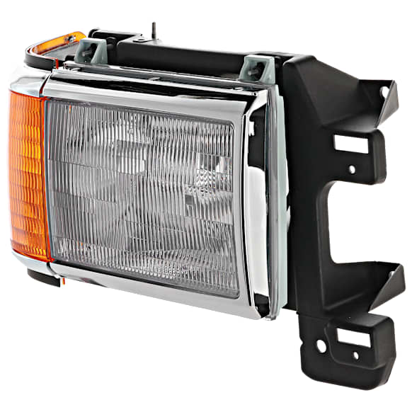 Passenger Side Headlight, with Bulb, Halogen, Clear Lens, with Chrome Trim