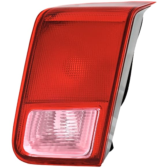 Passenger Side, Inner Tail Light, without Bulb, Halogen, Clear and Red Lens, Sedan