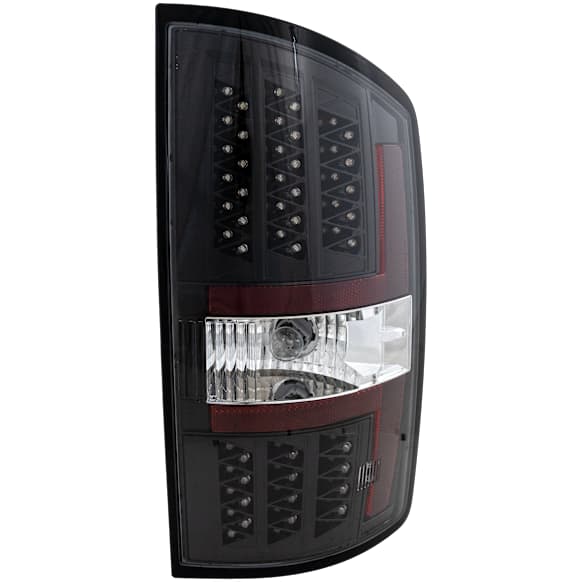 Driver and Passenger Side Tail Light, with Bulbs, LED, Clear Lens, Black Interior