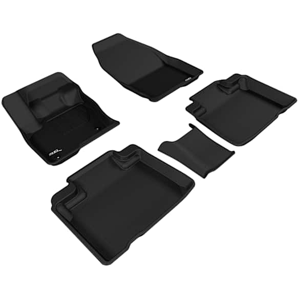 L1FR09301509 Front and Second Row KAGU All-Weather Custom Fit Series Molded Floor Liner, Black Made of Rubber