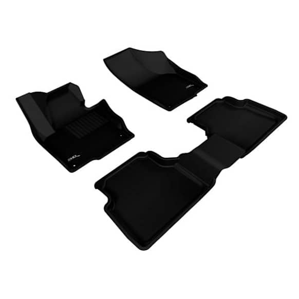 L1VW02101509 Front and Rear KAGU All-Weather Custom Fit Series Molded Floor Liner, Black Made of Rubber