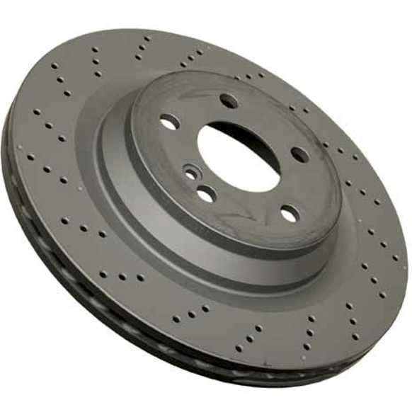2011 Mercedes Benz SL550 - Rear, Driver or Passenger Side Brake Disc, Dimpled, Vented, 320 mm, With Rear Disc, 230.471 Body, 5.5L 8Cyl, Zimmermann Coated OE Replacement